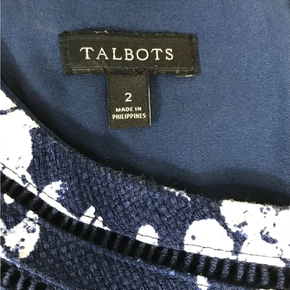 Talbots Blue and White Print Shift/Sheath Dress - Picture 9 of 15
